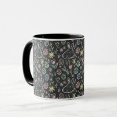 Osterhase-Doodle-Muster auf Schultafel Tasse (Vorderseite Links)