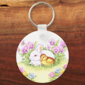 Osterhase, Duckings und Blume Schlüsselanhänger (Vorderseite)