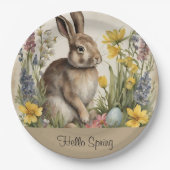 Osterhase Ei Floral Pappteller (Vorderseite)