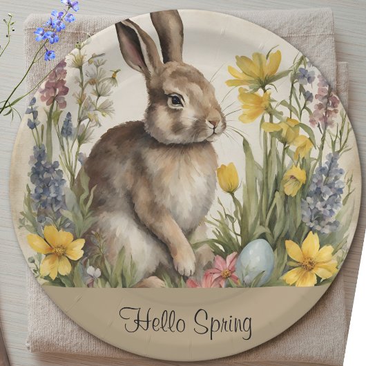 Osterhase Ei Floral Pappteller
