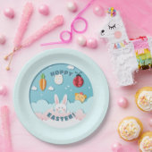 Osterhase, Ei, Karotten & Ladybug Ausschnitt Papie Pappteller (Party)