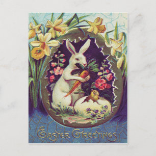 Osterhase Ei Küken Osterglocke Feiertagspostkarte