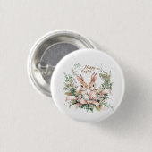 Osterhase, Ei und Kranz Button (Vorne & Hinten)