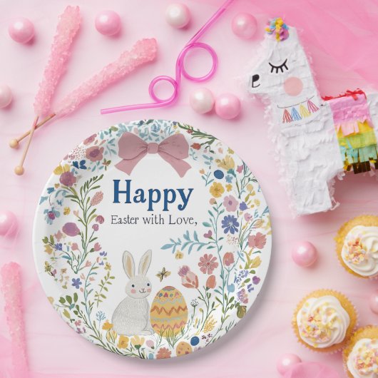 Osterhase, Ei und Kranz Pappteller (Party)