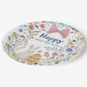 Osterhase, Ei und Kranz Pappteller (Schrägansicht)