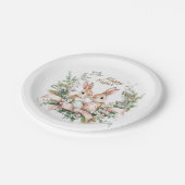 Osterhase, Ei und Kranz Pappteller (Schrägansicht)