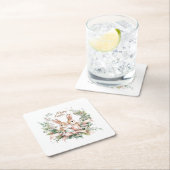 Osterhase, Ei und Kranz Rechteckiger Pappuntersetzer (Vor Ort)