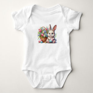 Osterhase, Eier und Blumen Baby Strampler