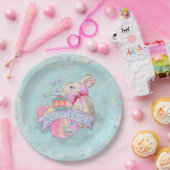 Osterhase, Eier und Confetti ID377 Pappteller (Party)