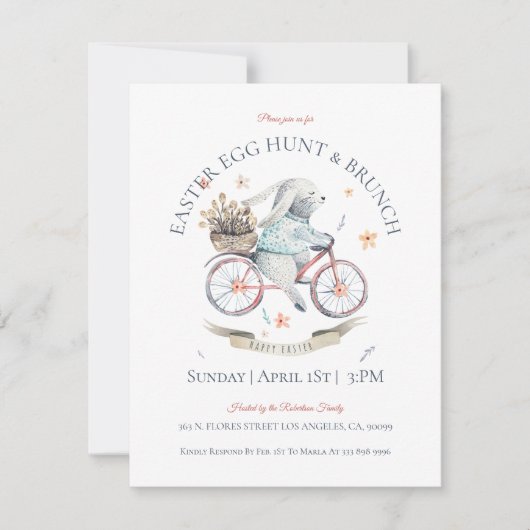 Osterhase, Eierkuchen & Osterbrunch laden ein Dankeskarte (Vorderseite)