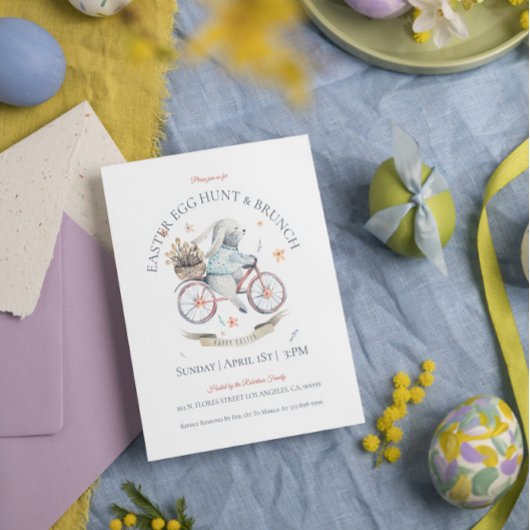 Osterhase, Eierkuchen & Osterbrunch laden ein Dankeskarte