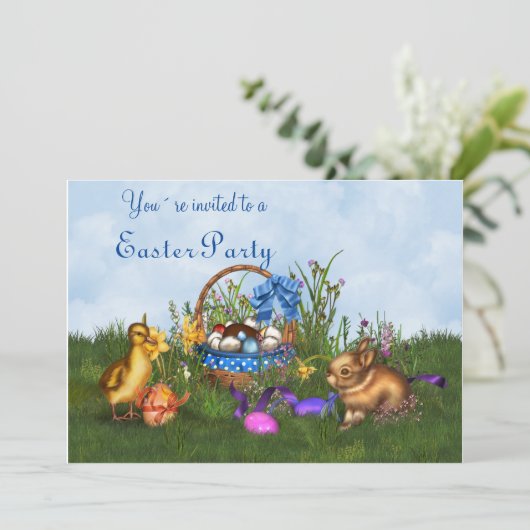 Osterhase Einladung (Stehend Vorderseite)