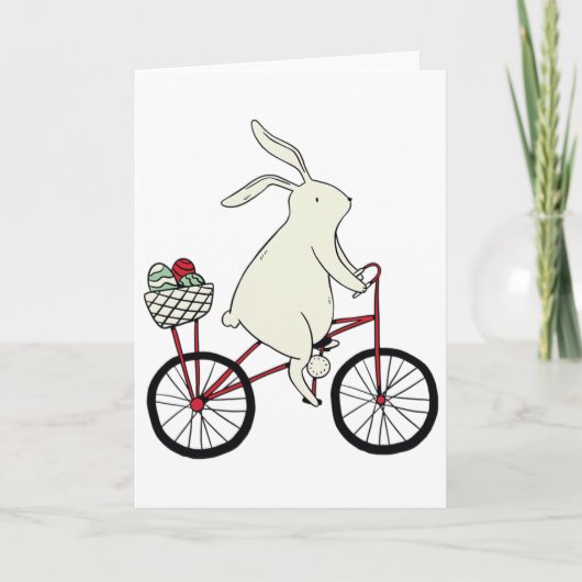 Osterhase fährt Fahrrad Karte (Vorderseite)