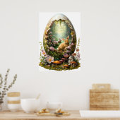 Osterhase Fantasy Forest Egster Poster (Küche)