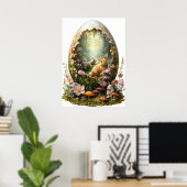 Osterhase Fantasy Forest Egster Poster (Heimbüro)