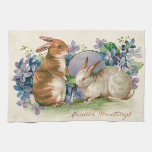 Osterhase Farbige Eier Vergissmeinnicht Geschirrtuch
