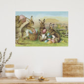 Osterhase Farbige Gemalte Ei Feld Poster (Küche)