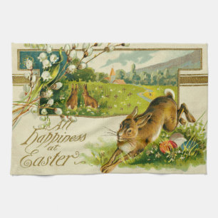 Osterhase Farbige Ostereier Kirche Handtuch
