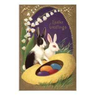Osterhase Farbiges Ei Maiglöckchen Fotodruck