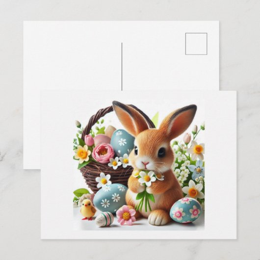 Osterhase Feiertagspostkarte (Vorne/Hinten)