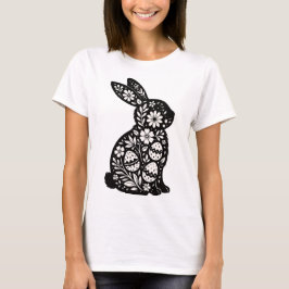 Osterhase Florale Silhouette T-Shirt