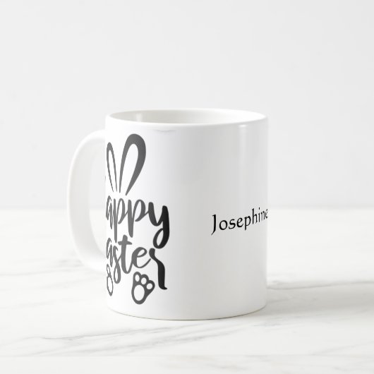 Osterhase Foto Schwarz-Weiß-Tasse anpassen Kaffeetasse (Vorderseite Links)