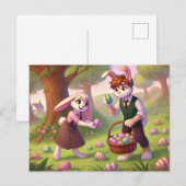 Osterhase & Freunde - Frühjahrsfest Feiertagspostkarte (Vorne/Hinten)