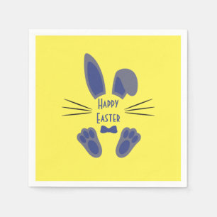 Osterhase Frohe Ostern Blau und Gelb Serviette