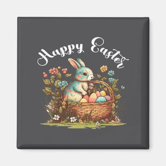 Osterhase Frohe Ostern Ostern Magnet (Vorne)