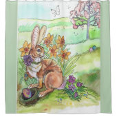 Osterhase Frühjahr Duschvorhang (Vorderseite)
