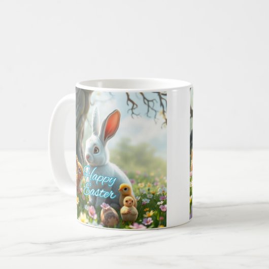 Osterhase Frühjahr Kaffeetasse (Vorderseite Links)