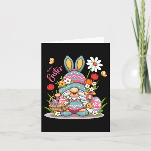 Osterhase Frühling Gnom Ostern Karte (Vorderseite)