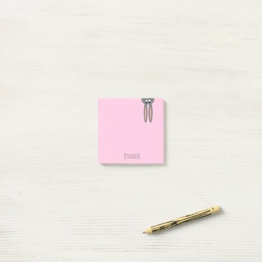 Osterhase Funny Pink Personalisierte Post-It-Notiz Post-it Klebezettel (Auf Schreibtisch)