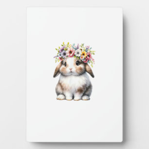 Osterhase für Frauen Mädchen - Osterhase Blumen Fotoplatte