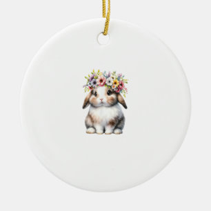 Osterhase für Frauen Mädchen - Osterhase Blumen Keramik Ornament
