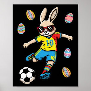 Osterhase Fußball Kick Hase Fußll Jungen Kinder Y Poster