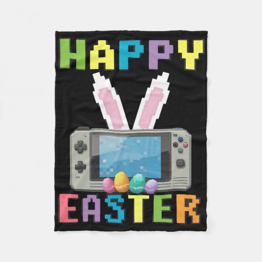 Osterhase Gamer mit Videospiel-Controller Fleecedecke (Vorderseite)