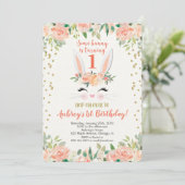 Osterhase Geburtstagseinladung Pfirsiche und Sahne Einladung (Stehend Vorderseite)