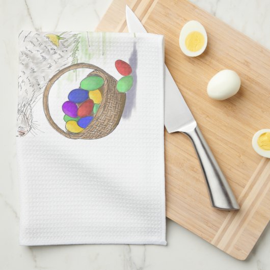 Osterhase Geschirrtuch (Viertel Falte)