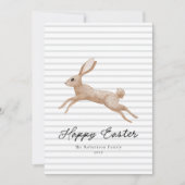 Osterhase gestreift feiertagskarte (Vorderseite)
