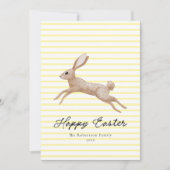 Osterhase gestreift feiertagskarte (Vorderseite)