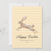 Osterhase gestreift feiertagskarte (Vorderseite)