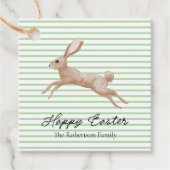 Osterhase gestreift geschenkanhänger (Vorderseite)