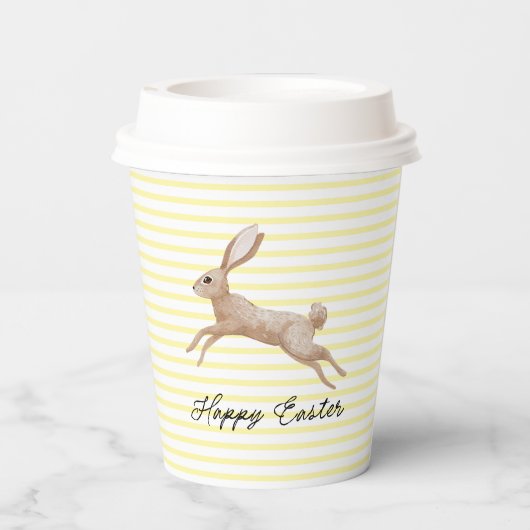 Osterhase gestreift pappbecher (Rückseite)