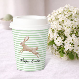 Osterhase gestreift pappbecher