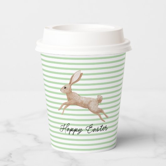 Osterhase gestreift pappbecher (Rückseite)