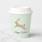 Osterhase gestreift pappbecher (Vorderseite)