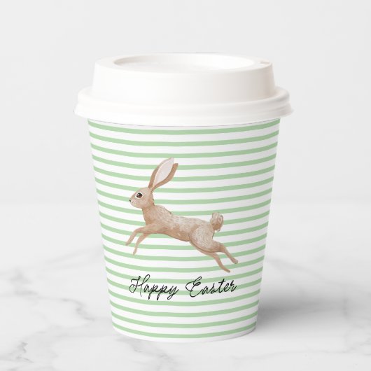 Osterhase gestreift pappbecher (Vorderseite)