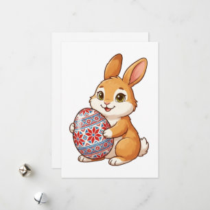 Osterhase Glänzende Grußkarte Minimalistisch Feiertagskarte