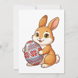 Osterhase Glänzende Grußkarte | Minimalistisch Feiertagskarte